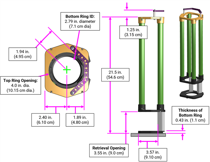 Diagram showing FLOWER details and dimensions. 