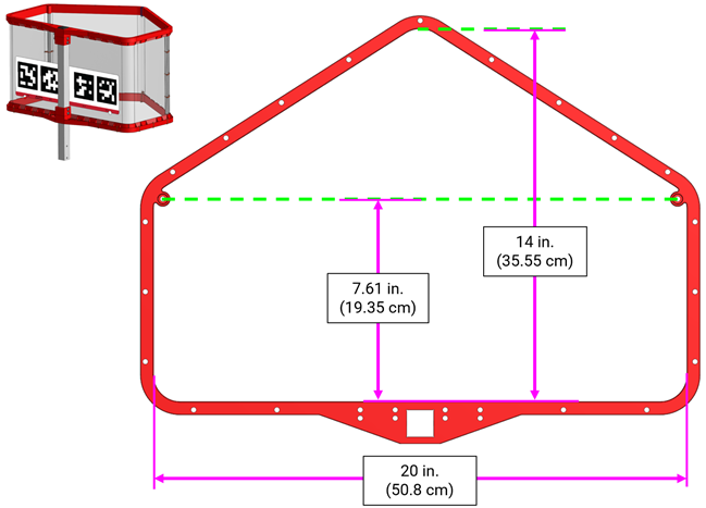 Diagram showing dimensions of the CELL.