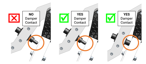 Diagram showing damper contact on the Frame of the HIVE structure. 